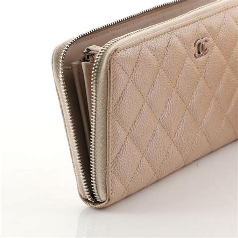 chanel zip wallet fabric